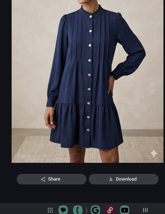 Maia Dresses & Skirts - Chic Navy Blue Button Front Tiered Smock Mini Dress
